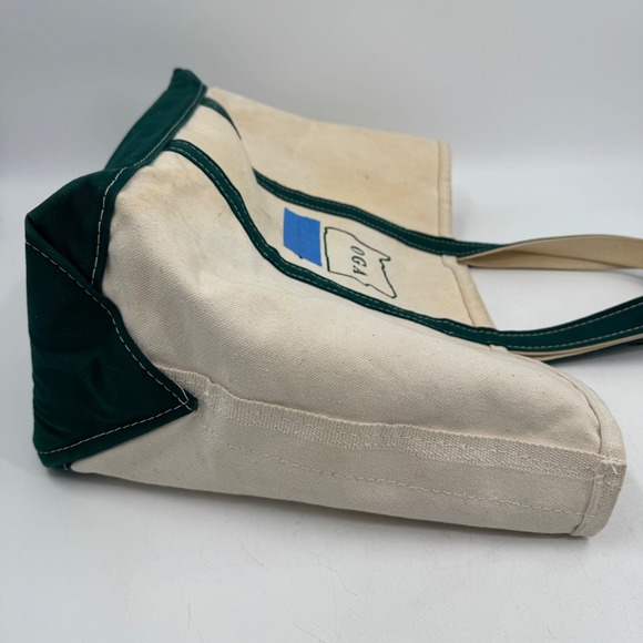 Vintage LL Bean Boat and Tote Bag Canvas Green Oregon OGA Graphic - Picture 7 of 13